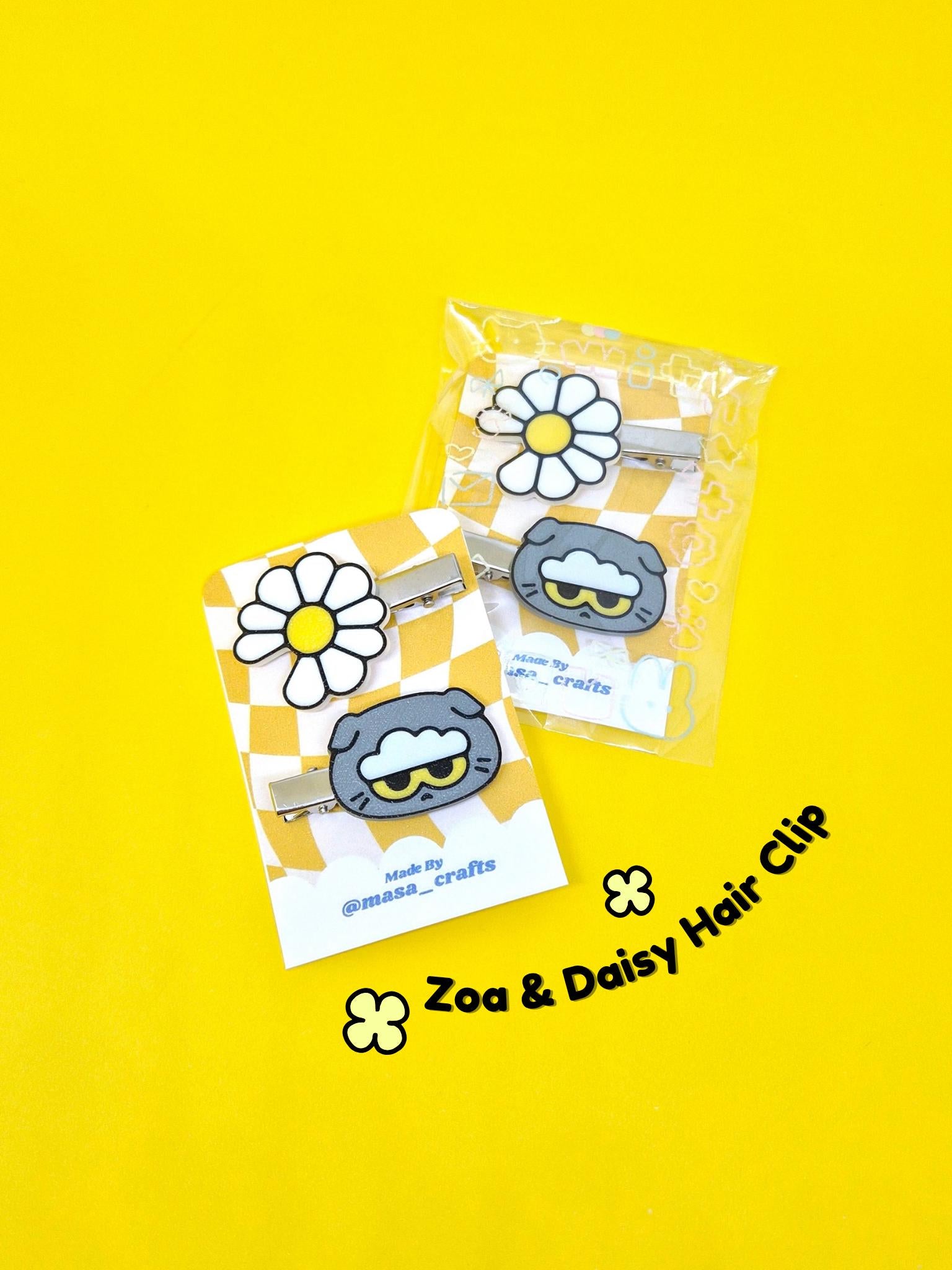 Zoa & Daisy Hair Clip | Hair Accessories - Masa Crafts Studio