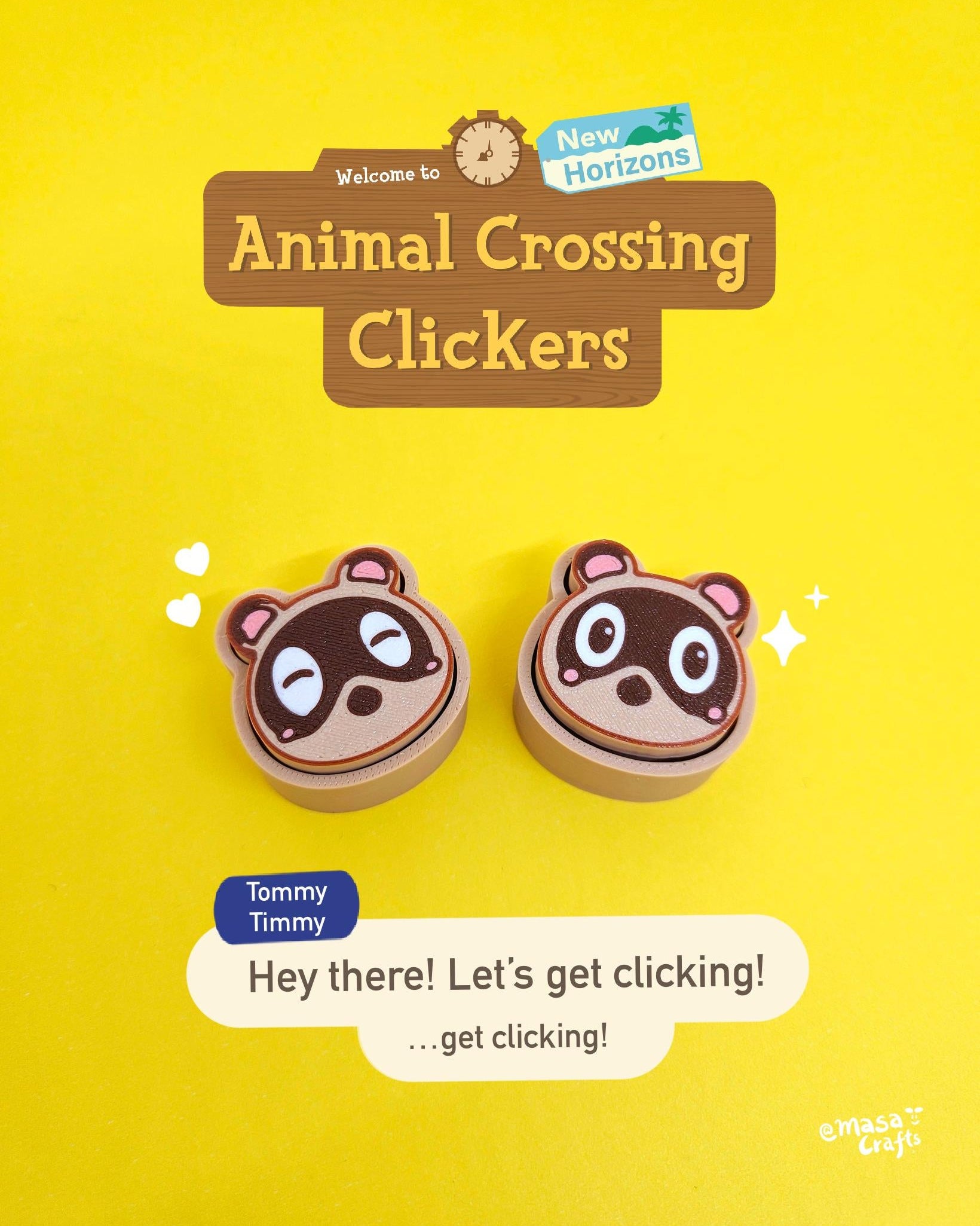 Animal Crossing Clicker | Trinket | Fidget Clicky | Keychain - Masa Crafts Studio