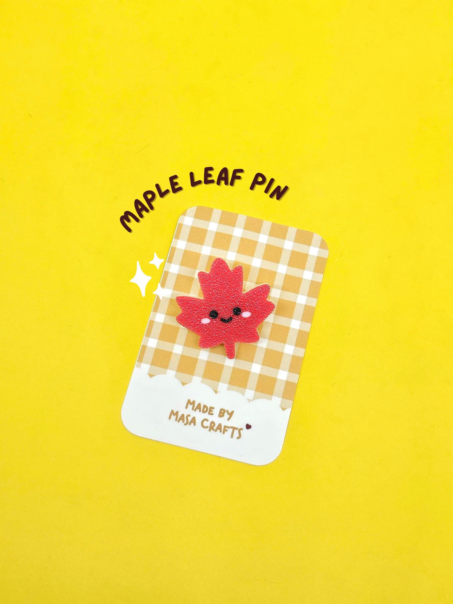 Maple Leaf Pin | Badge | Collectible - Masa Crafts Studio