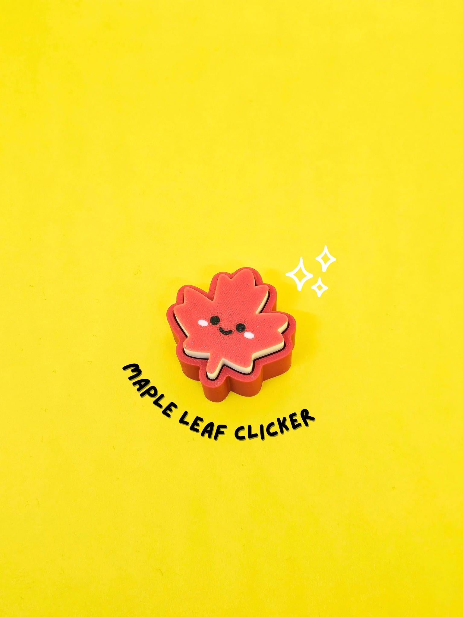 Maple Leaf Clicker | Trinket | Fidget Clicky | Keychain - Masa Crafts Studio