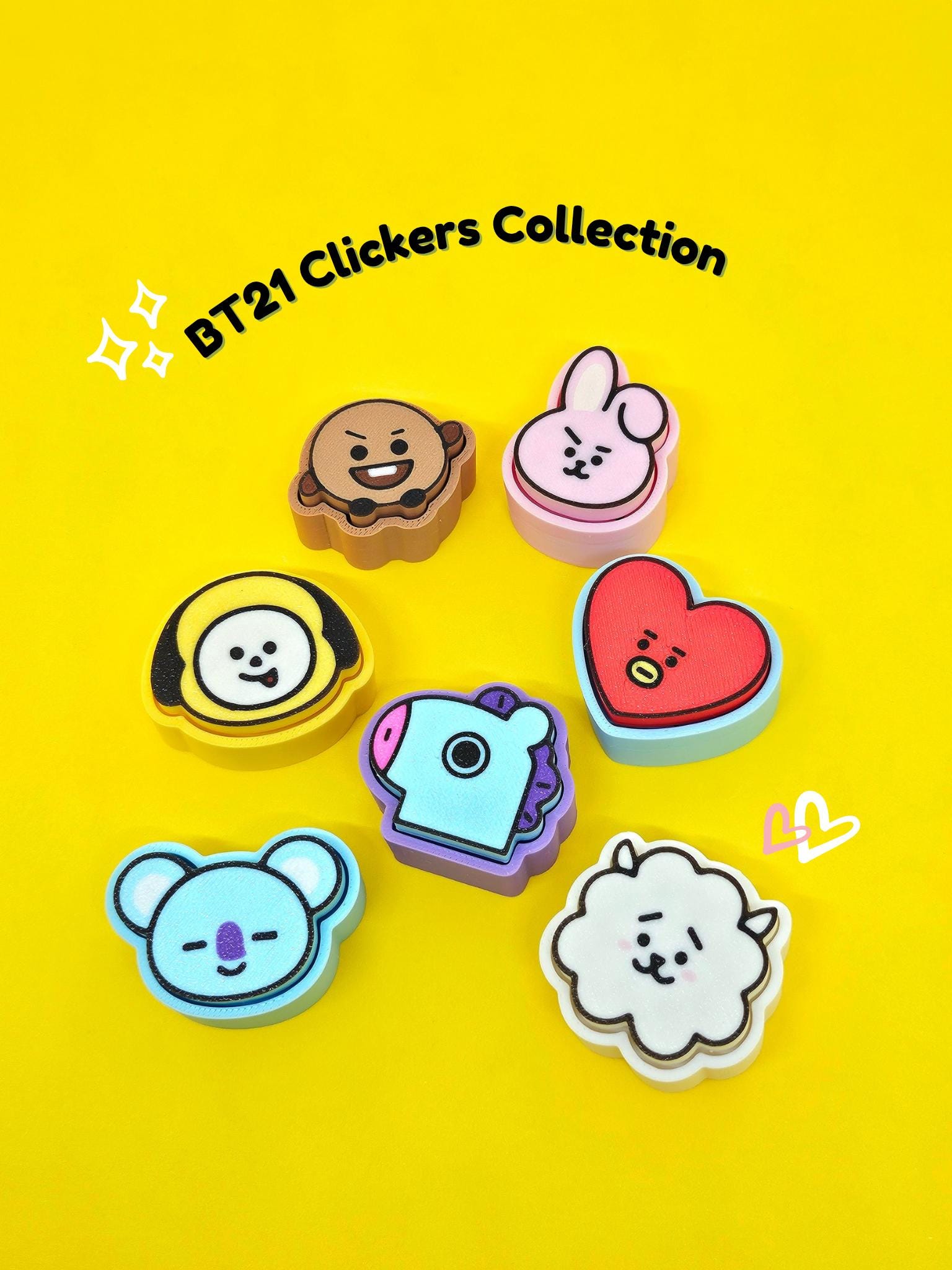 BT21 Clicker | Trinket | Fidget Clicky | Keychain - Masa Crafts Studio