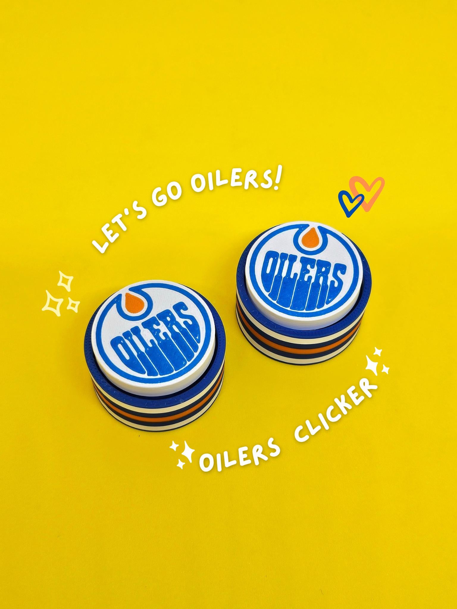 Oilers Clicker | Trinket | Fidget Clicky | Keychain - Masa Crafts Studio