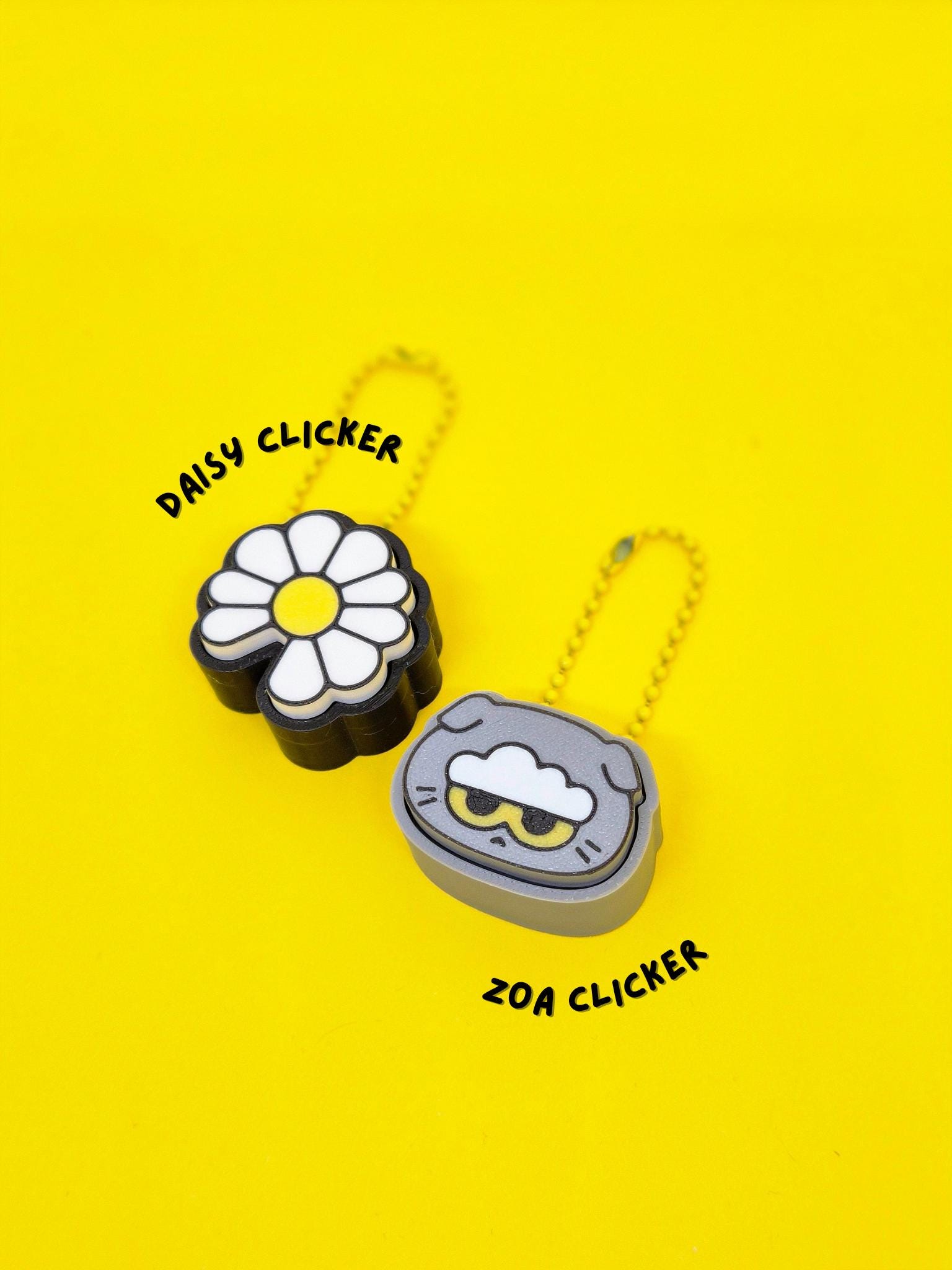 Zoa & Daisy Clicker | Trinket | Fidget Clicky | Keychain - Masa Crafts Studio