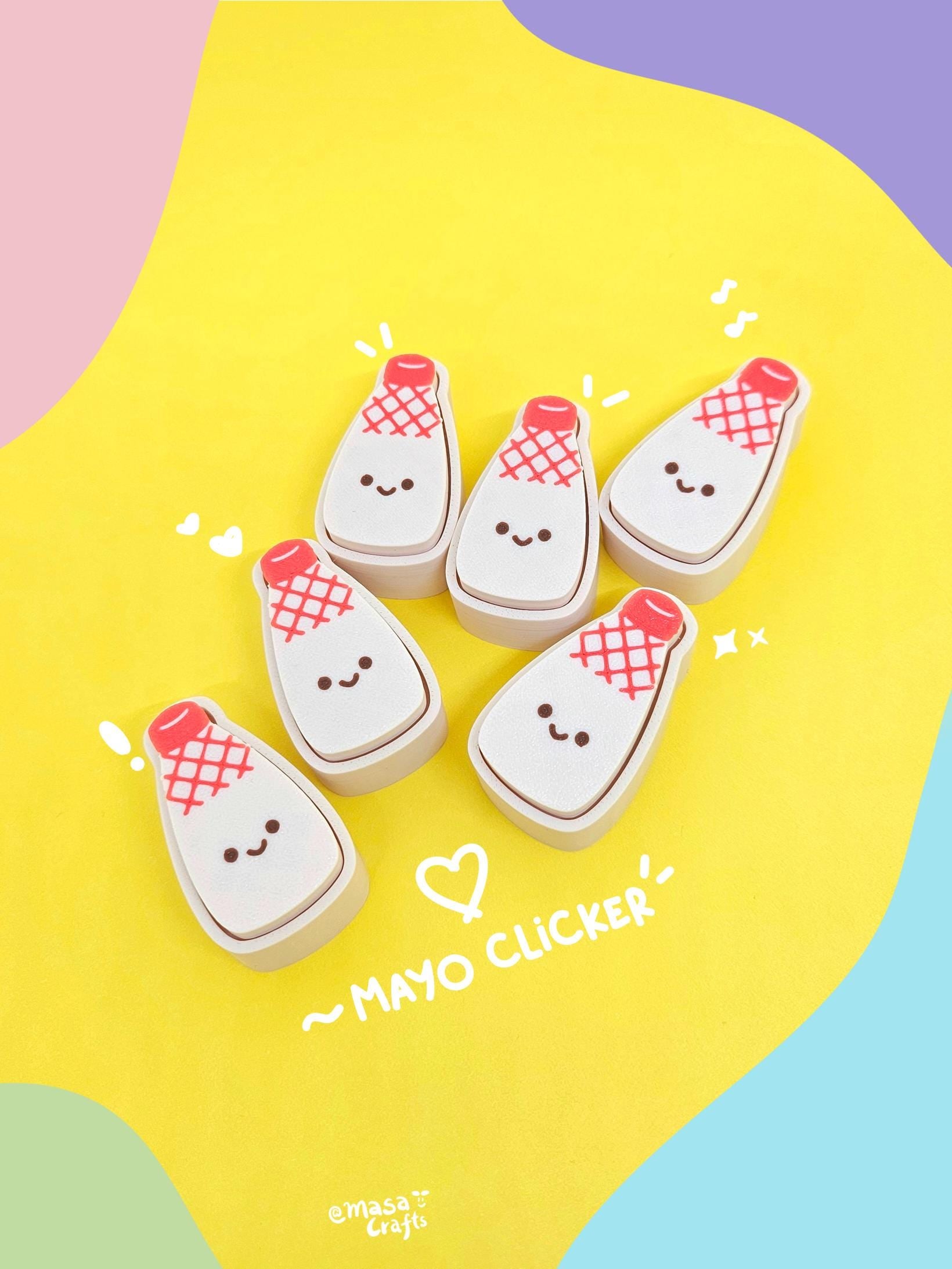 Mayo Clicker | Trinket | Fidget Clicky | Keychain - Masa Crafts Studio