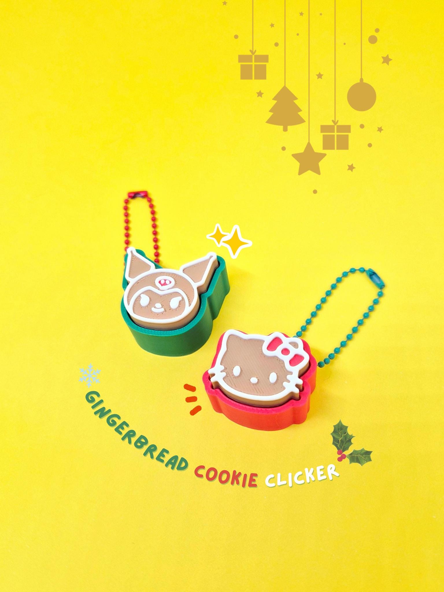 Gingerbread Cookie Clicker | Trinket | Fidget Clicky | Keychain - Masa Crafts Studio