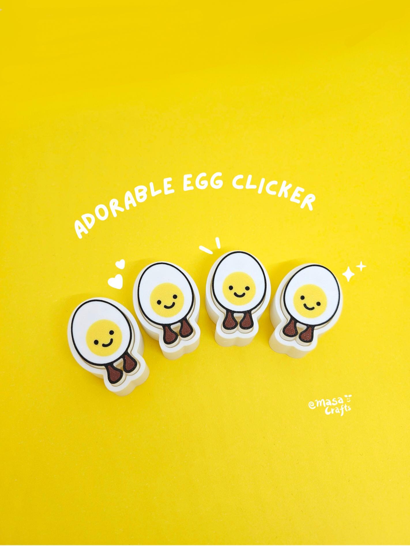 Adorable Egg Clicker | Trinket | Fidget Clicky | Keychain - Masa Crafts Studio