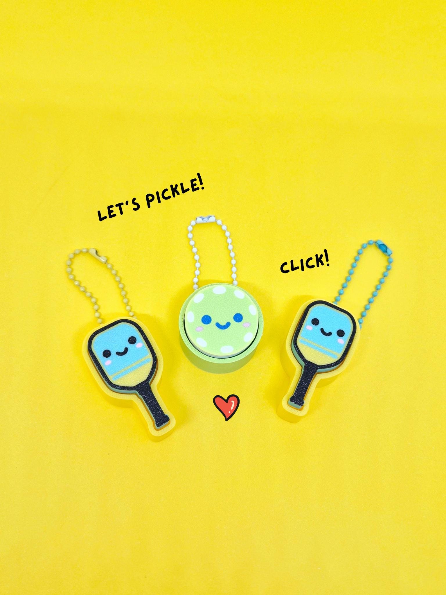 Pickleball Clicker | Trinket | Fidget Clicky | Keychain - Masa Crafts Studio