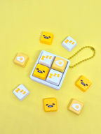 Masa Crafts Studio Gudatama fidget clicker keychain with a yellow Gudatama figure and a metal keyring for stress relief.