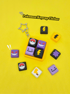 Masa Crafts Studio Pokemon keycap clicker keychain with colorful, textured fidget clicker and Pokemon-themed design.