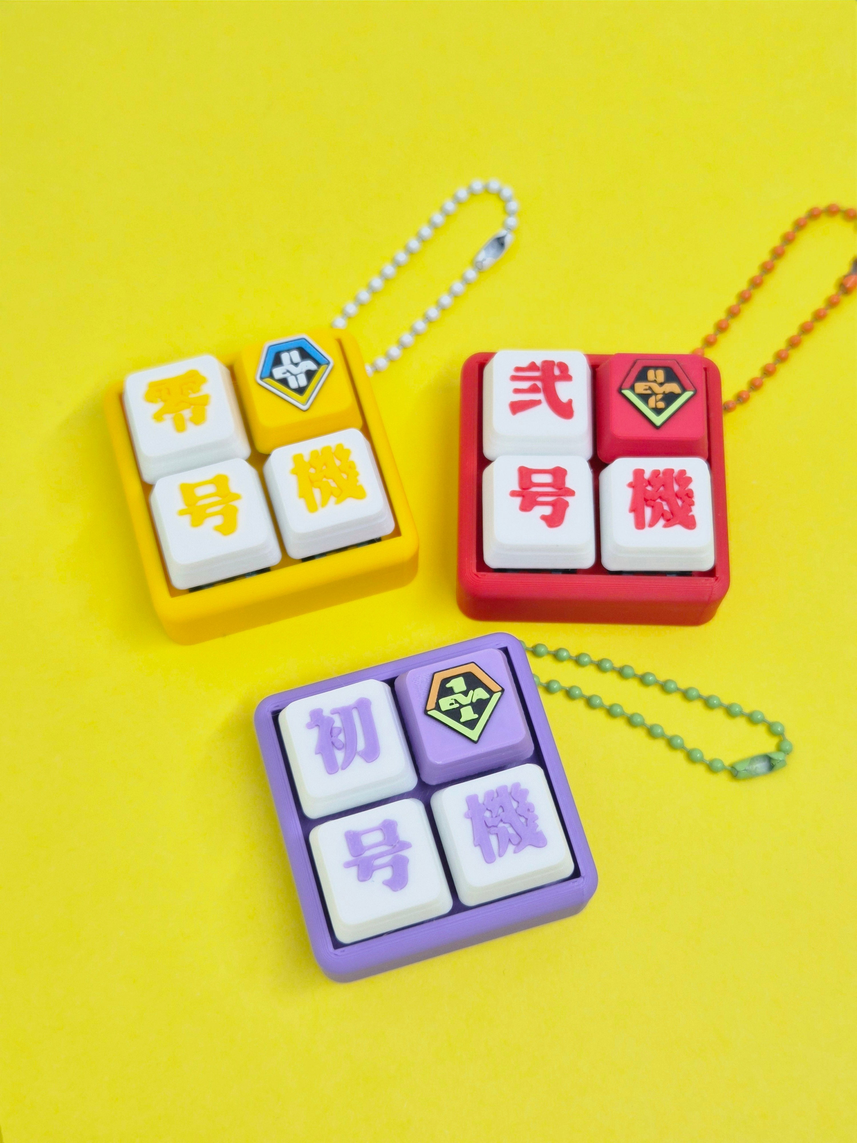 Masa Crafts Studio EVA Keycap Clicker keychain, a fidget clicker with colorful keycap design, perfect for stress relief and portable use.
