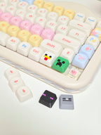 Minecraft Keycap Clicker fidget keychain by Masa Crafts Studio featuring a colorful Minecraft-themed keycap and compact design