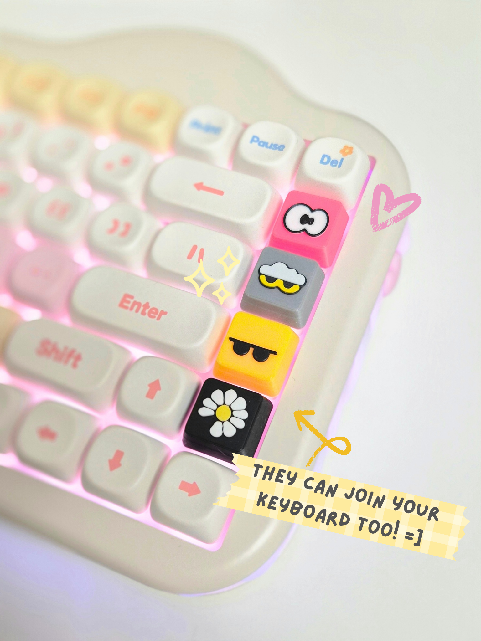 Masa Crafts Studio Zoa Keycap Clicker fidget keychain with colorful, textured keycap and metal chain for tactile clicking.