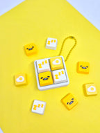 Masa Crafts Studio Gudatama keycap clicker keychain, fidget clicker with Gudatama character design and keychain attachment